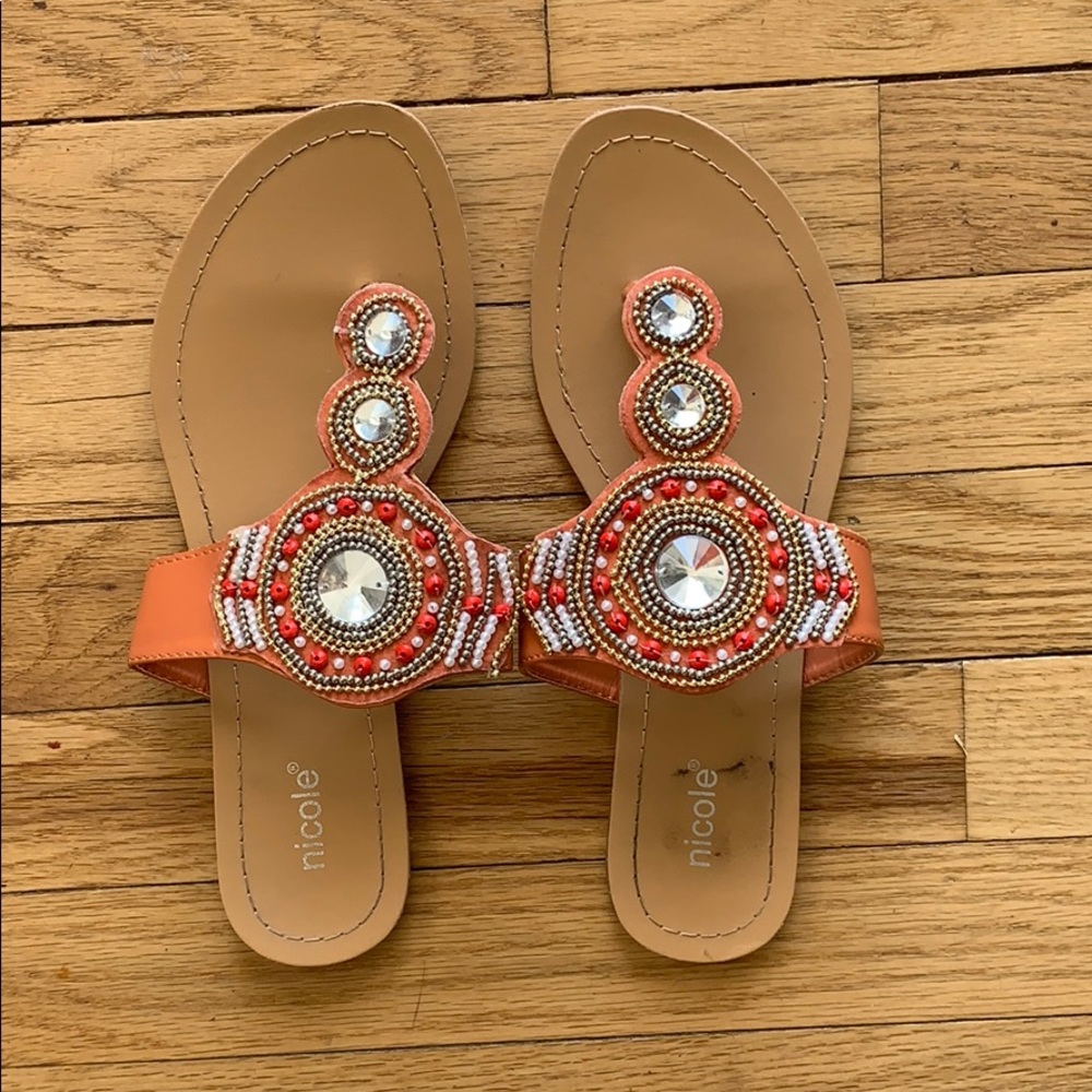 Beaded Thong Sandals